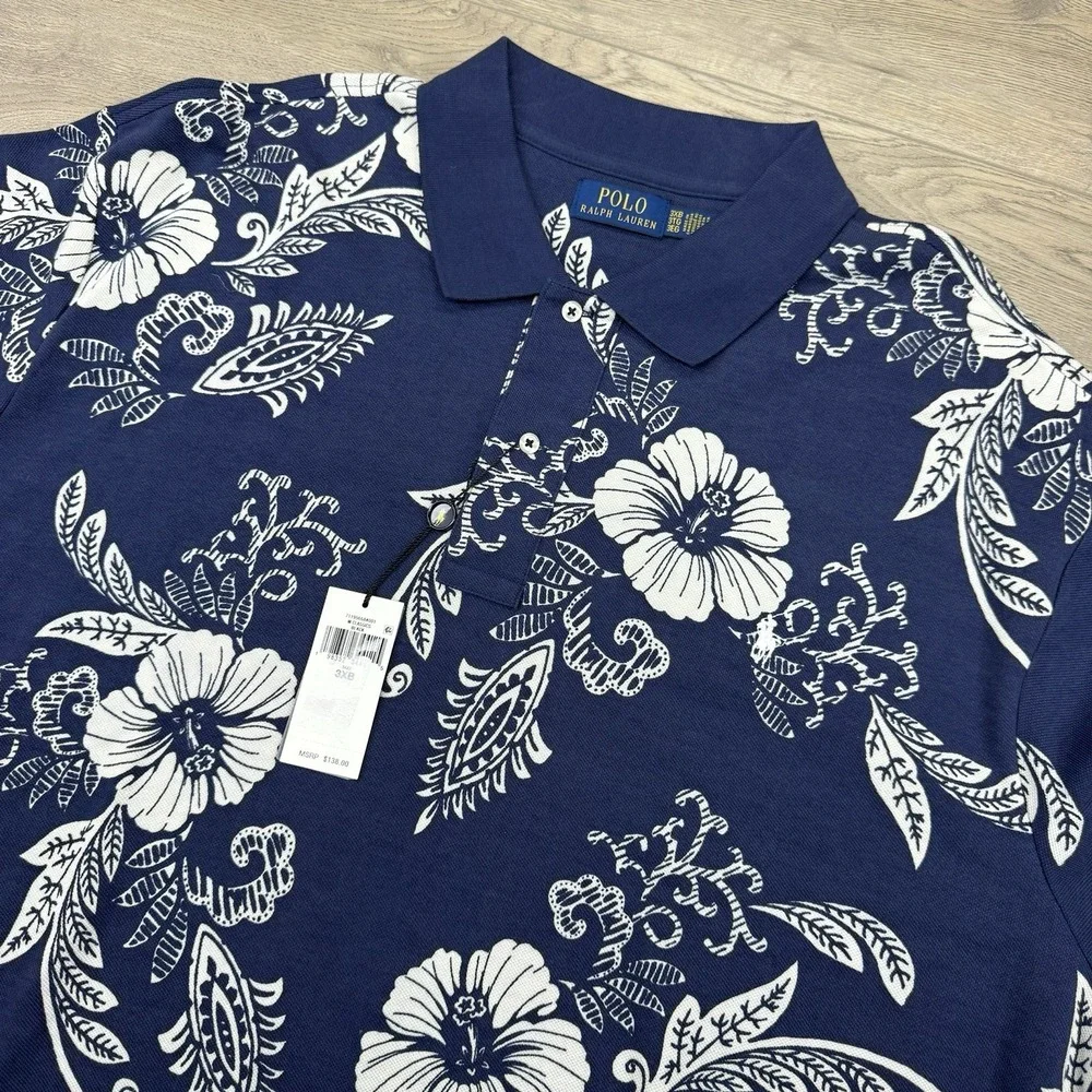 NET Polo Ralph Lauren AOP Floral‎ Hibiscus Polo Shirt Men's Sz 3XB Beach Resort